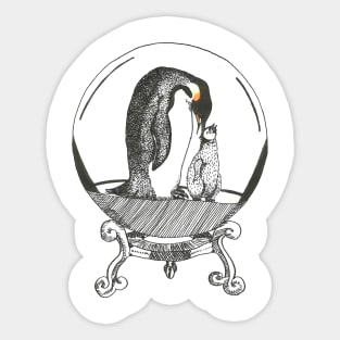 Penguin Snowball Sticker